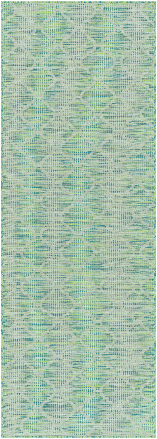 Unique Outdoor Trellis Area Rug, Lime Green - Clearance