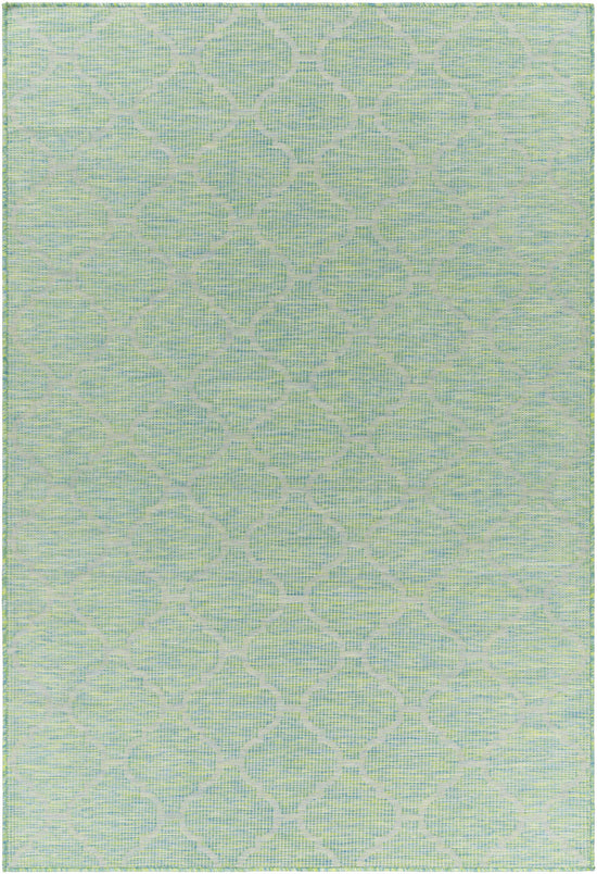 Unique Outdoor Trellis Area Rug, Lime Green - Clearance