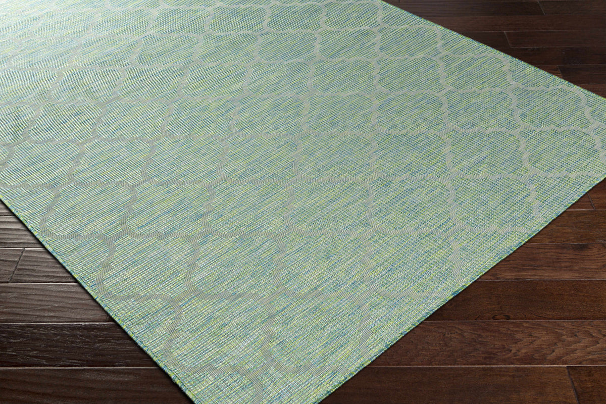 Unique Outdoor Trellis Area Rug, Lime Green - Clearance