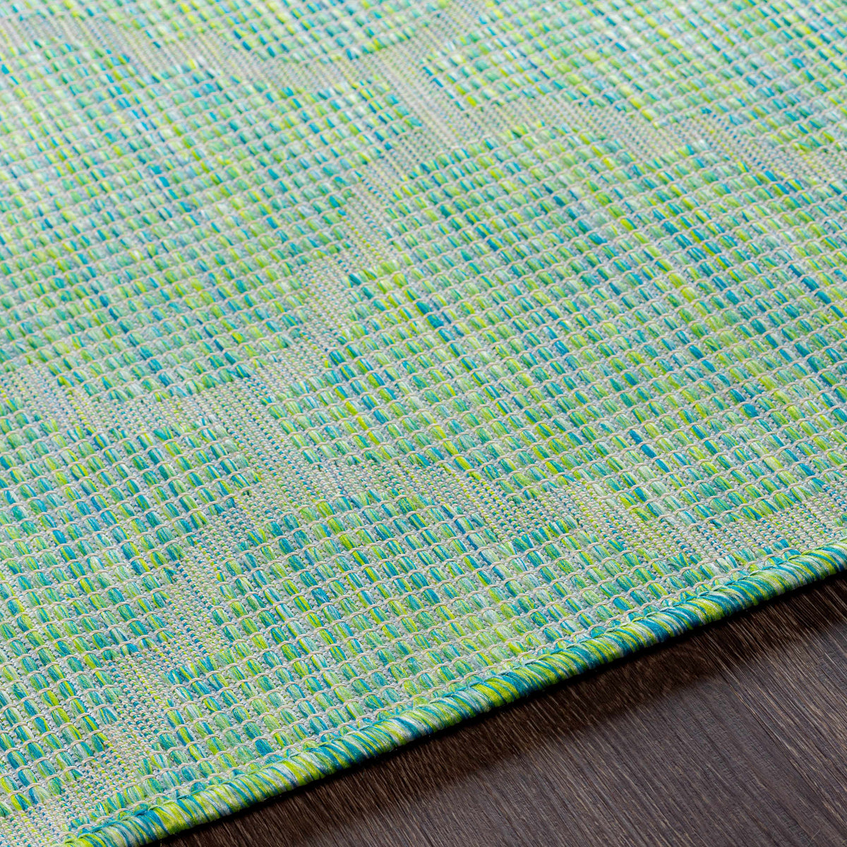 Unique Outdoor Trellis Area Rug, Lime Green - Clearance