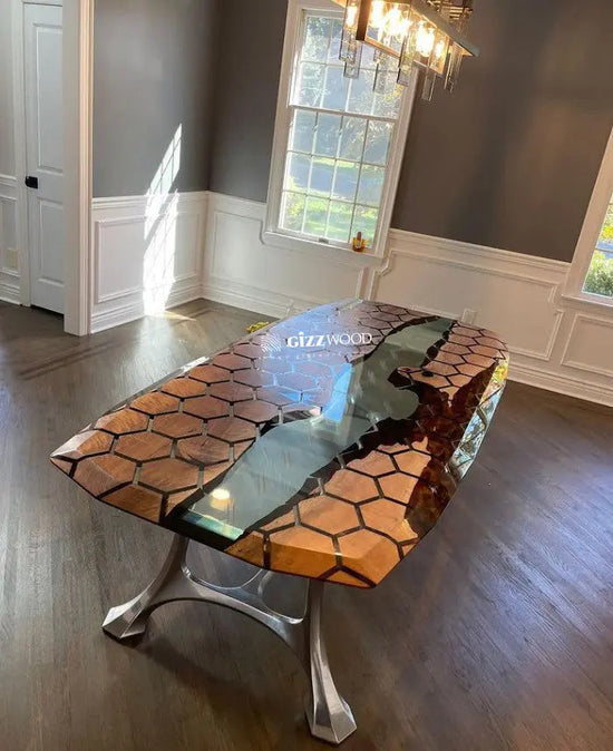 Hexagon Resin Dining Table
