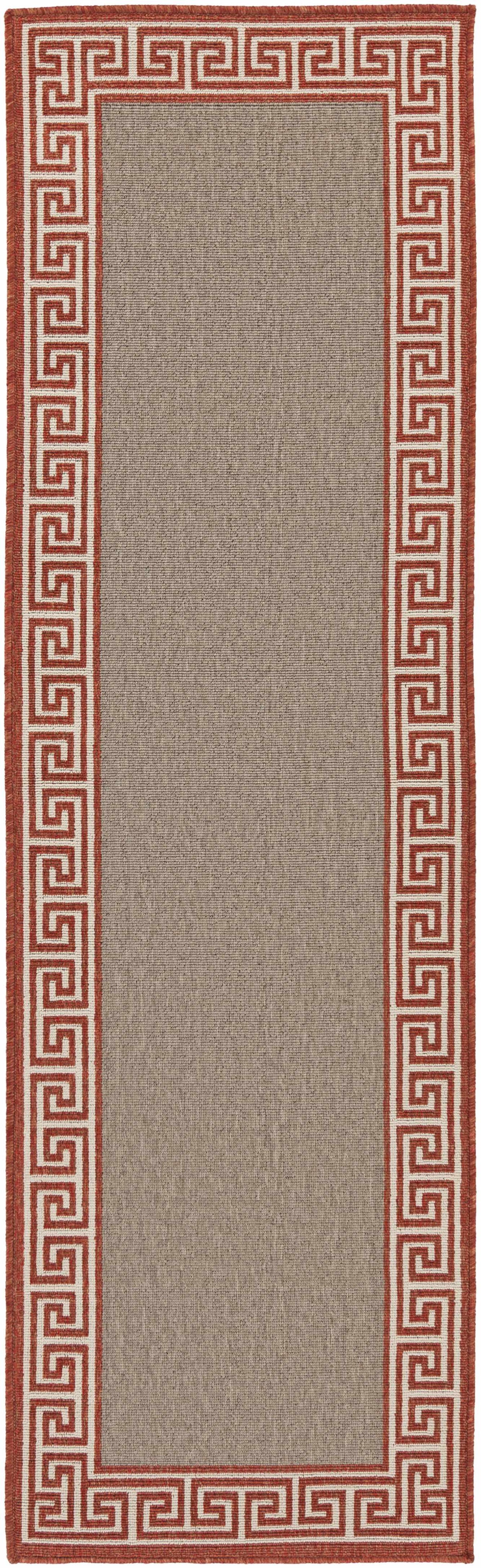 Houtz Red Border Greek Outdoor Rug - Clearance