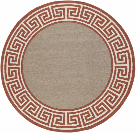 Houtz Red Border Greek Outdoor Rug - Clearance