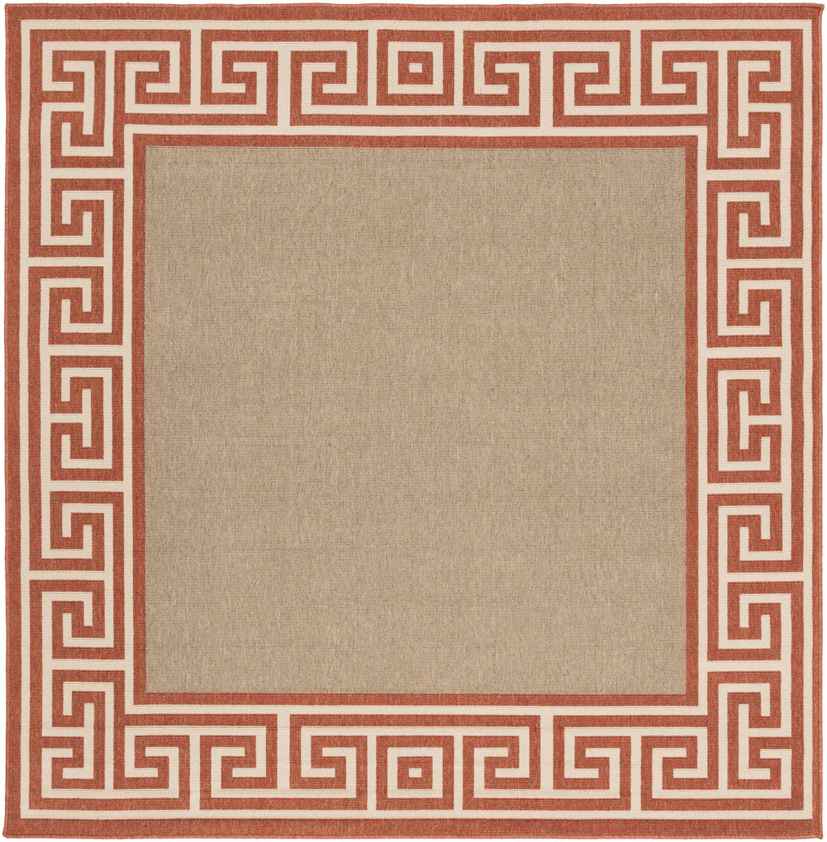 Houtz Red Border Greek Outdoor Rug - Clearance