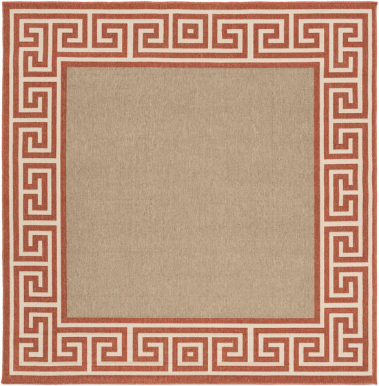Houtz Red Border Greek Outdoor Rug - Clearance