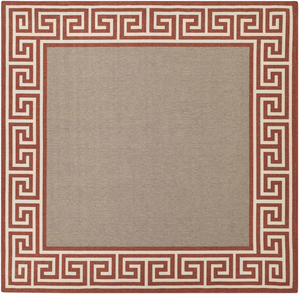 Houtz Red Border Greek Outdoor Rug - Clearance