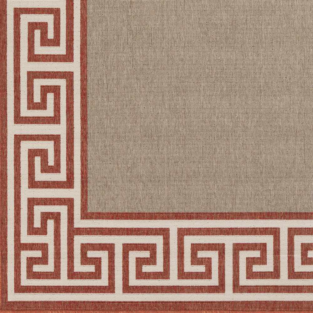 Houtz Red Border Greek Outdoor Rug - Clearance