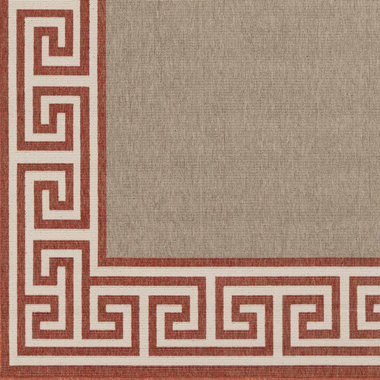 Houtz Red Border Greek Outdoor Rug - Clearance