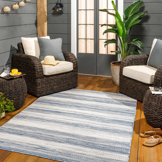 Kris Navy Outdoor Area Rug - Clearance