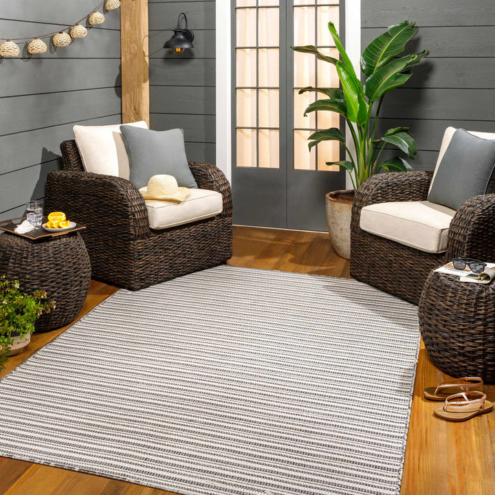 Greg Black Outdoor Area Rug - Clearance