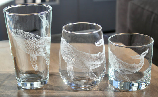 Humpback Whale Laser Engraved Glasses - Ocean Creature Gift