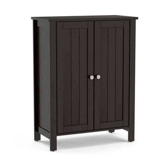 2-Door Bathroom Floor Storage Cabinet Space Saver Organizer