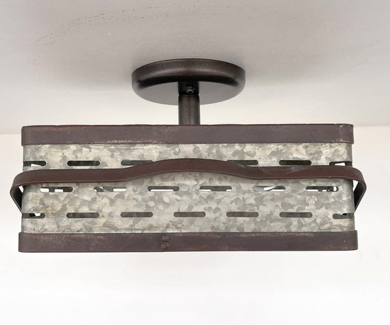 REDIRECT!!!!   Rectangular Rustic Galvanized Ceiling Light Fixture