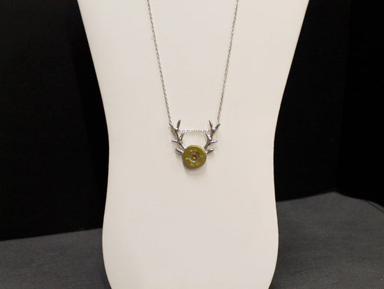 Deer Antlers Shotgun Shell Necklace, Country Western Shotgun Shell Jewelry Gift For Her, Hunting Jewelry, Deer Horns Jewelry Girlfriend Gift