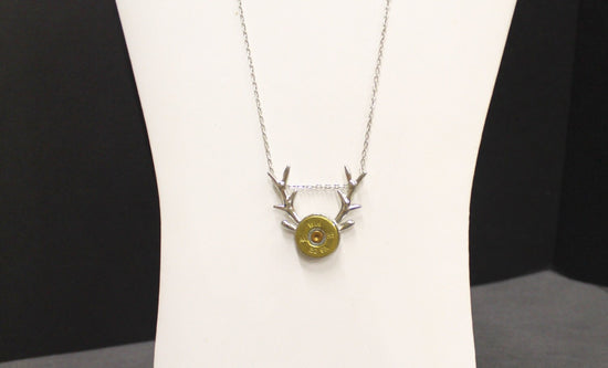 Deer Antlers Shotgun Shell Necklace, Country Western Shotgun Shell Jewelry Gift For Her, Hunting Jewelry, Deer Horns Jewelry Girlfriend Gift