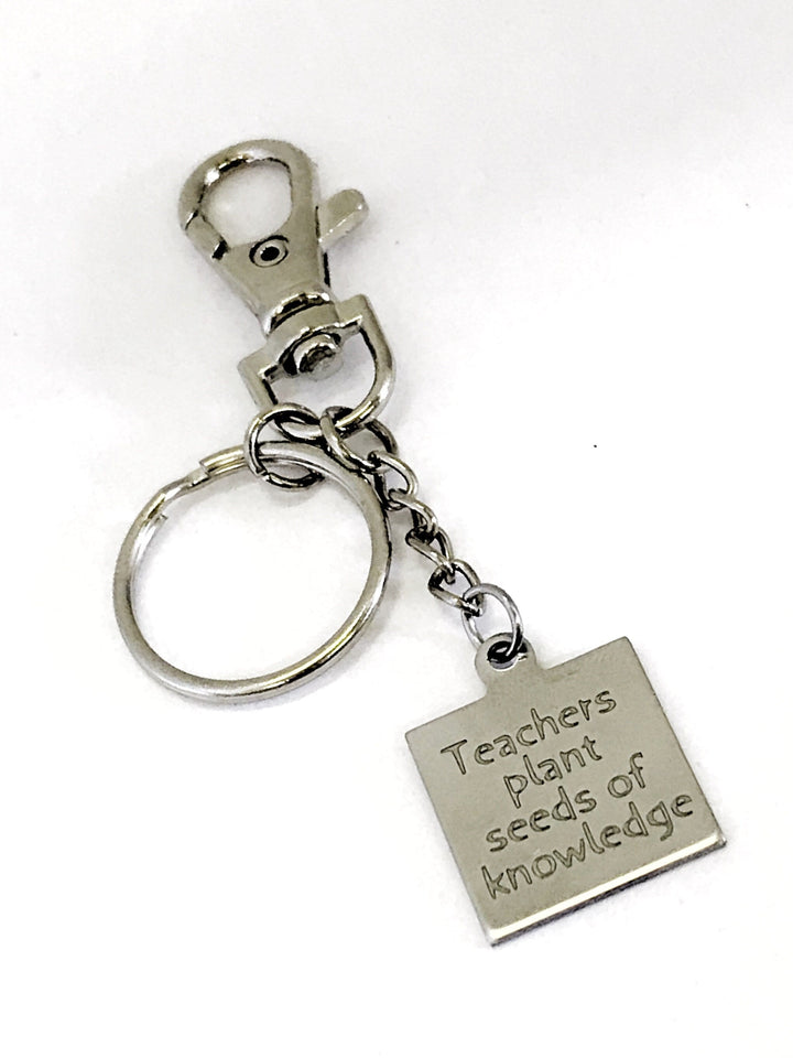 Teacher Gift, Teachers Plant Seeds of Knowledge Keychain, New Teacher Gift, Teacher Graduation Gift, Back To School, Gift For Teacher