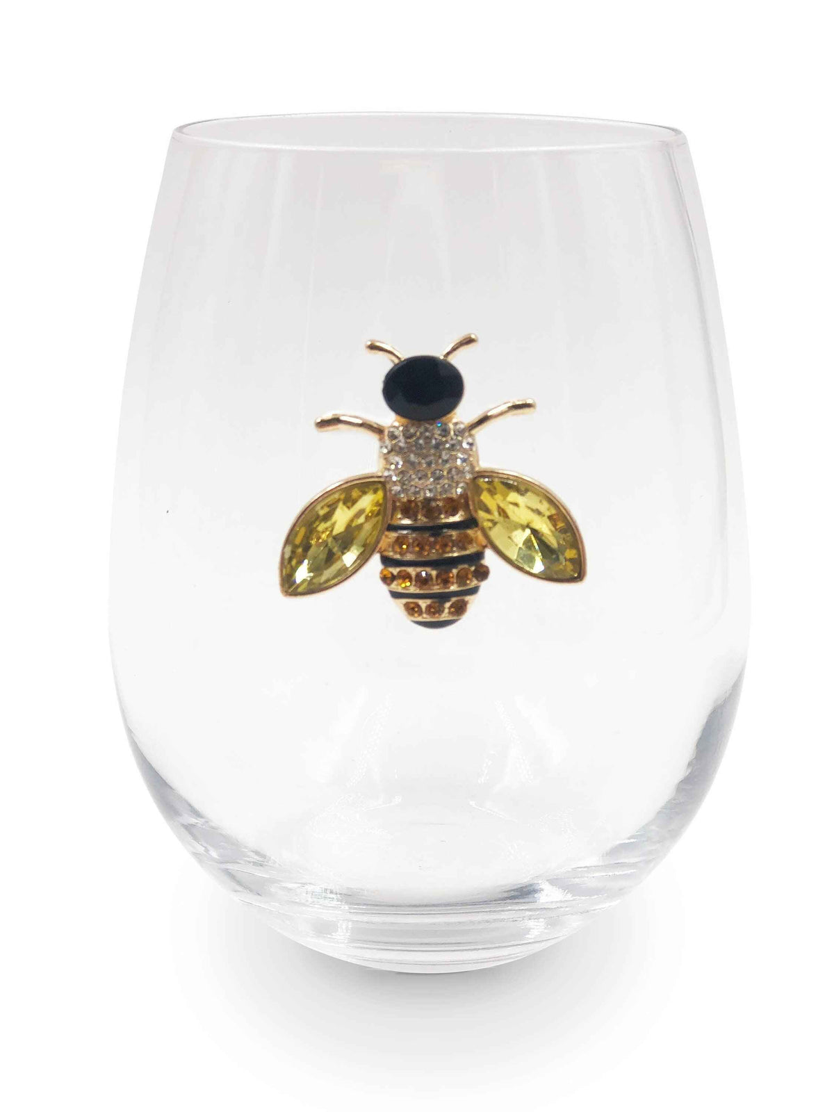 Jeweled Bee Stemless Wine Glasses