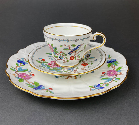 Vintage Cup and Saucer with Blue Birds. Queens's Fine Bone China. Birds of America. Pair of Kingfishers. Gift for Dad, Fisherman, Bird Lover