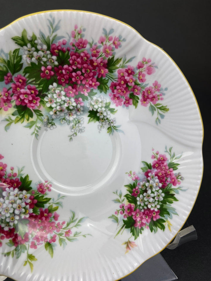 Vintage Royal Albert Cup and Saucer - Blossom Time Series, Hawthorn