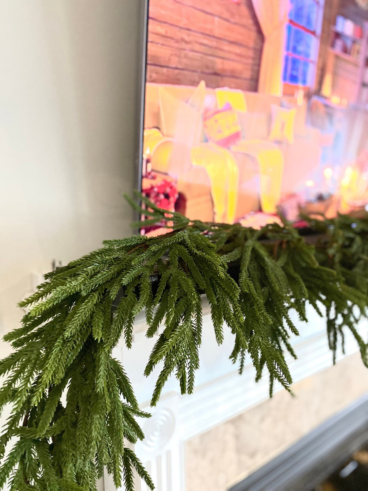 Artificial 6' Norfolk Pine Garland, natural-look garland for seasonal home decorating