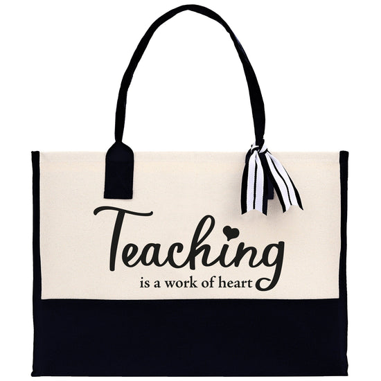 Teaching Is A Work Of Heart Tote Bag Teacher Bag Teacher Gift Teacher Retirement Gift Best Teacher Gifts Teacher Appreciation Gift