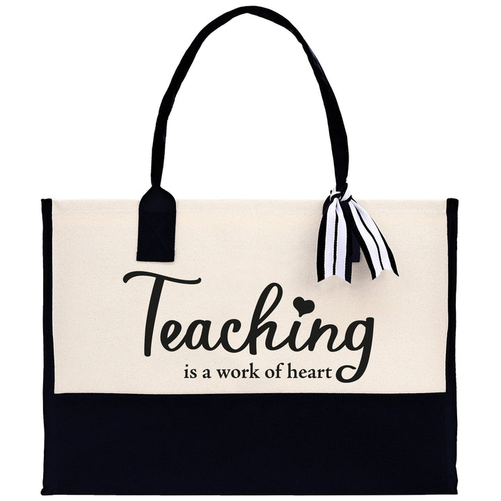 Teaching Is A Work Of Heart Tote Bag Teacher Bag Teacher Gift Teacher Retirement Gift Best Teacher Gifts Teacher Appreciation Gift