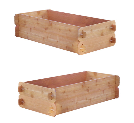 SET OF 2 Timberlane Gardens Easy Raised Garden Bed Kits. Double Deep. Select Cedar. Mortise & Tenon. 2' W x 4' L