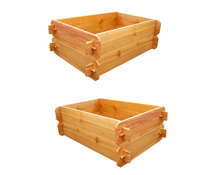 SET OF 2 Timberlane Gardens Easy Raised Garden Bed Kits Double. Deep. Select Cedar. Mortise & Tenon. 2' W x 3' L