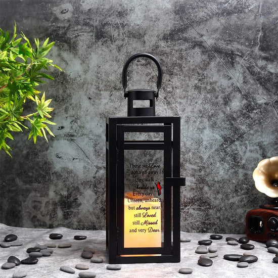 12''H Memorial Lantern (Matte Black)