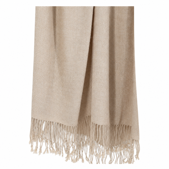 Handloomed 100% Undyed Baby Alpaca Throw Blanket | Ivory Mist | Wasi Collection