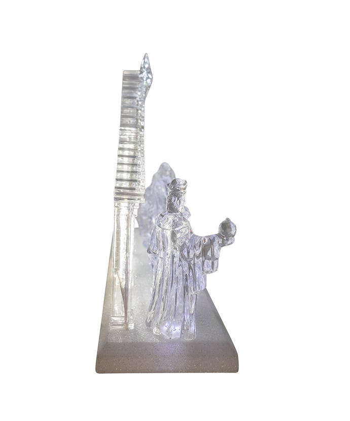 Lighted Musical Nativity Scene with Silver Bottom Base