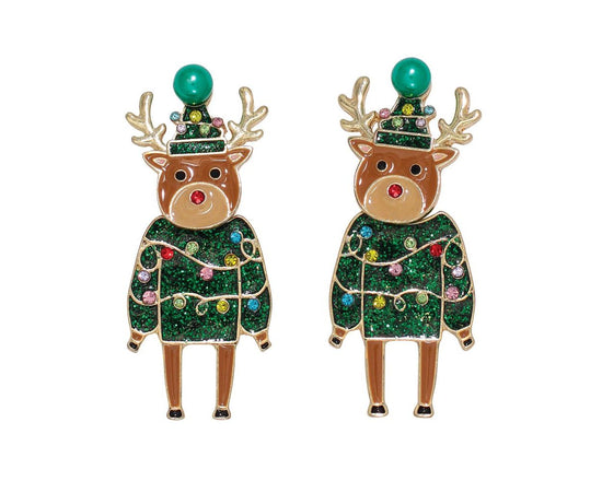 Festive Reindeer Earrings