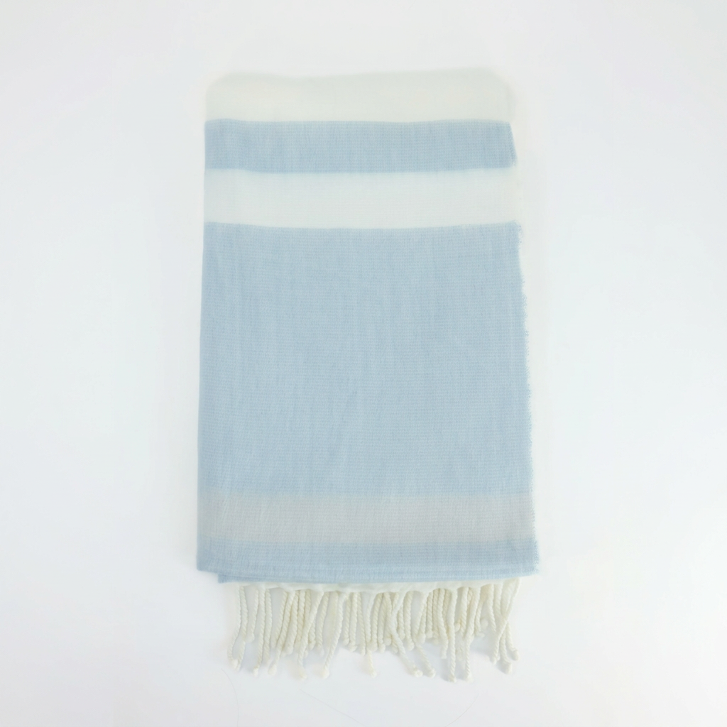 Handwoven Alpaca Throw Blanket | Glacier Gray & White | Kallpa Collection