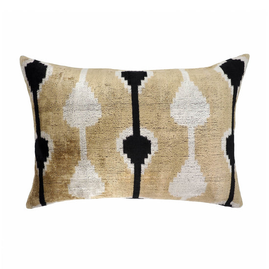 Kisses Silk Velvet Ikat Throw Pillow, 16 x 24