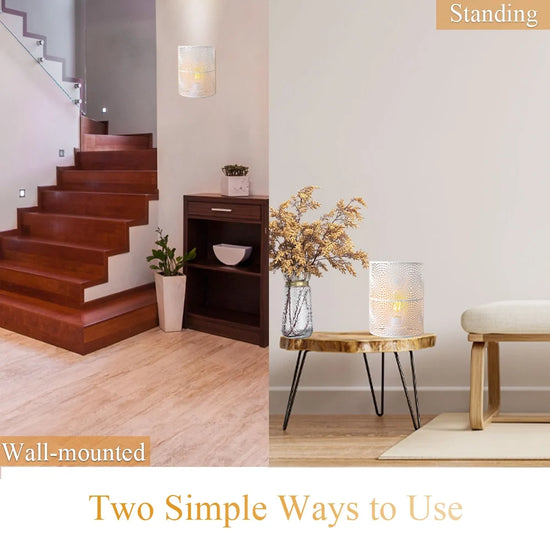 Set of 2 8''H Wall Battery Powered Lamp (Sunflow white)