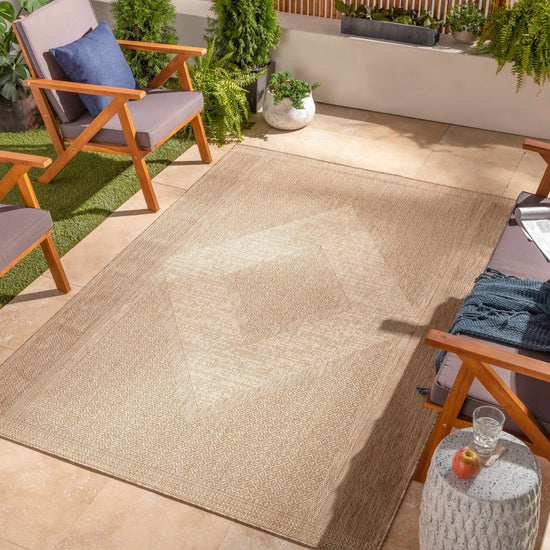 Hazar Beige Outdoor Area Rug - Clearance
