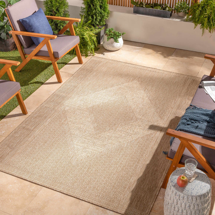 Hazar Beige Outdoor Area Rug - Clearance