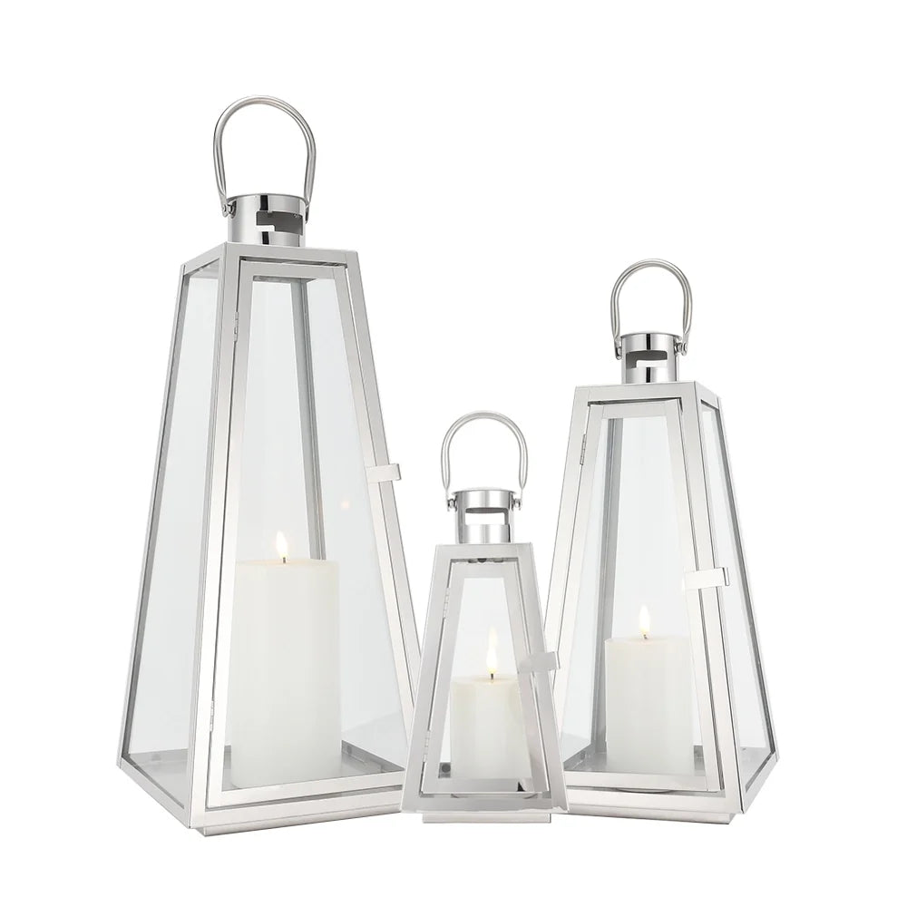 Set of 3-21'' & 16'' &11''High Stainless Steel Lantern