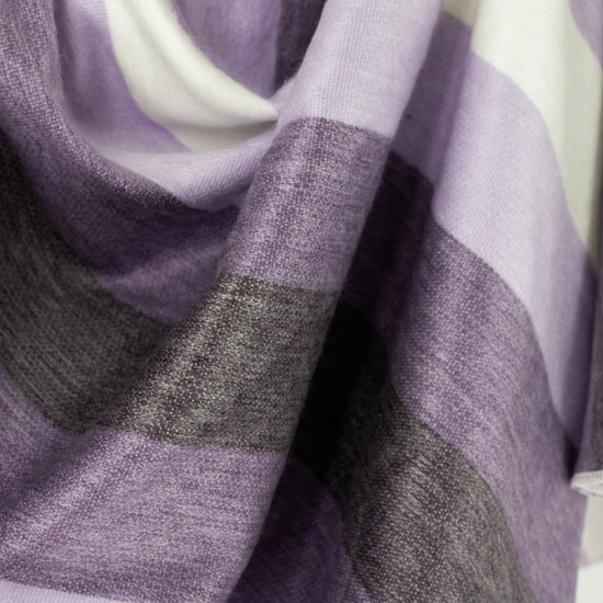 Handwoven Alpaca Throw Blanket | Purple, Lavender & Cream | Nawi Collection