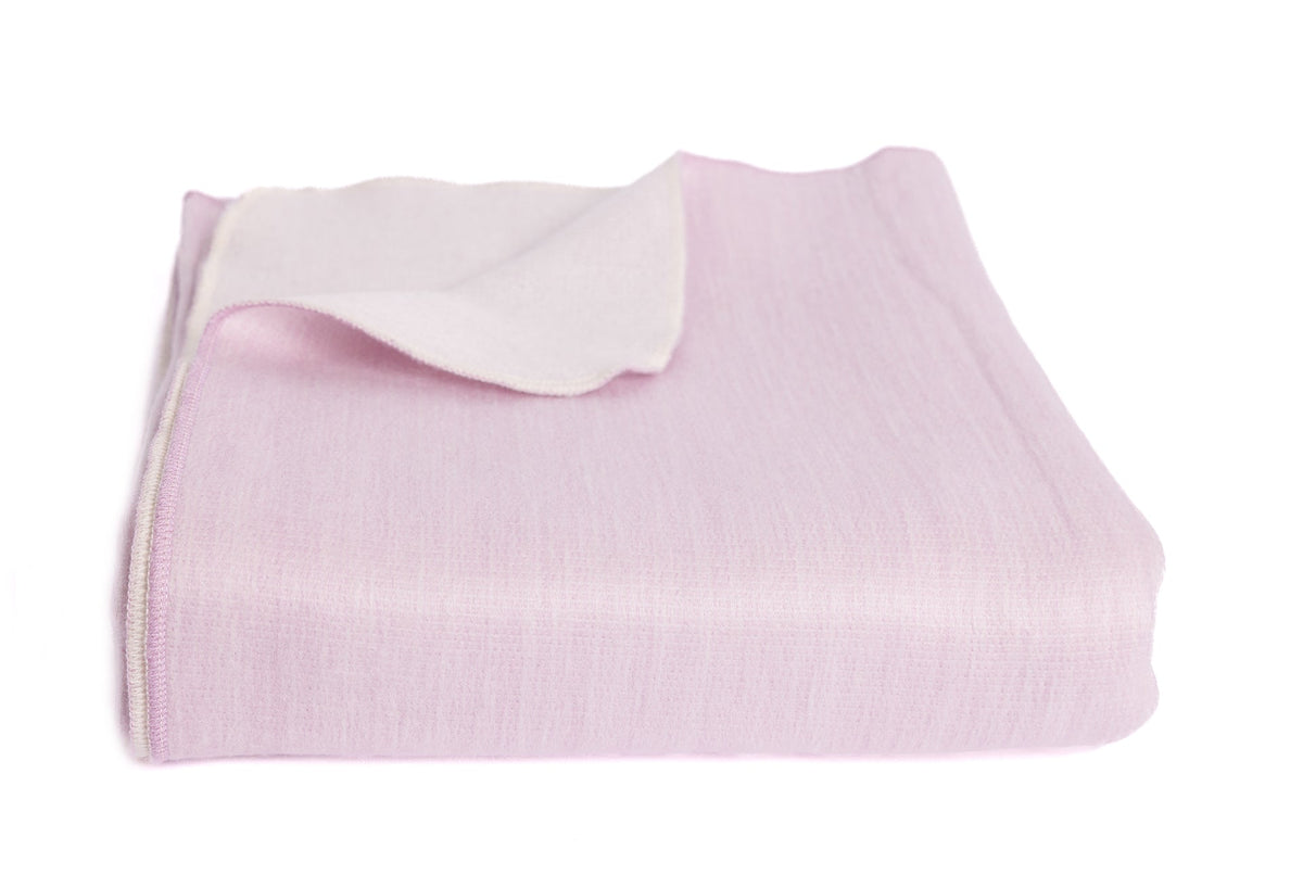 Reversible Handwoven Alpaca Throw Blanket | Lavender & White | Kani Collection