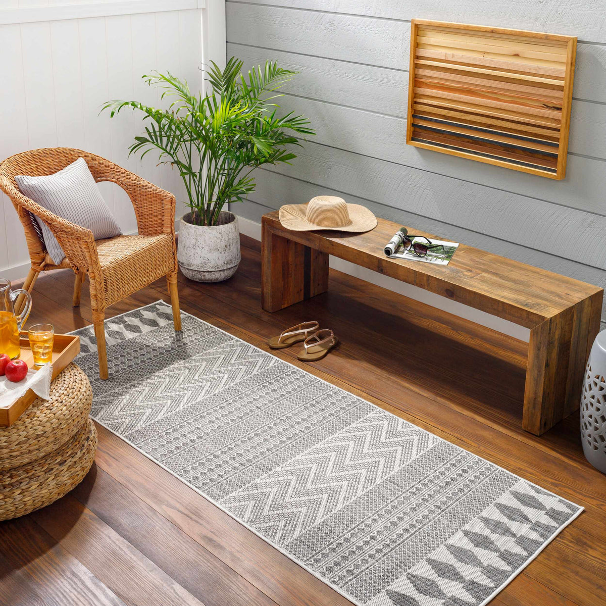 Asif Charcoal Outdoor Area Rug - Clearance