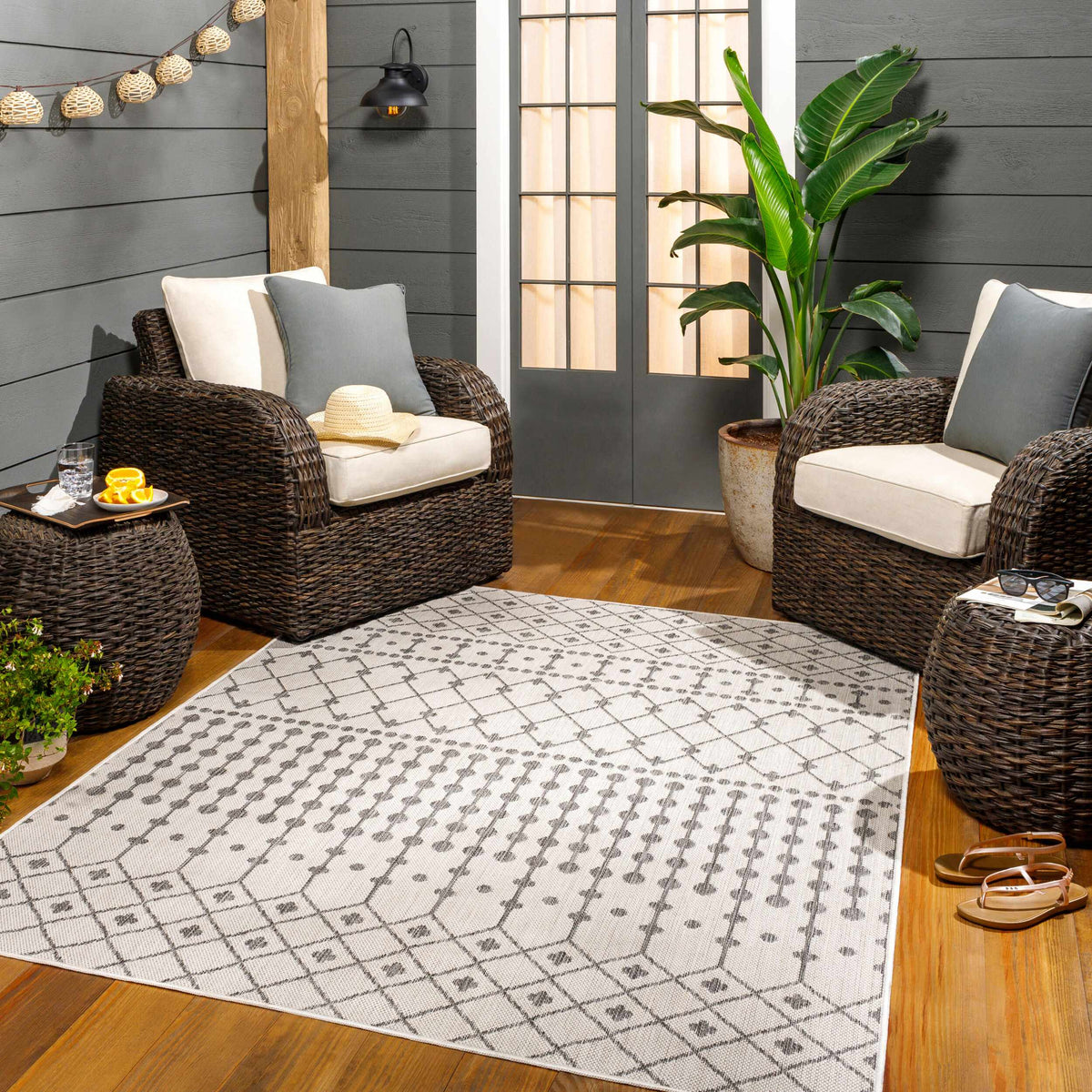 Lali Light Gray Outdoor Area Rug - Clearance
