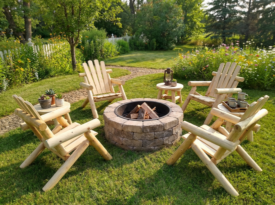 Log Wooden Deck Chair
