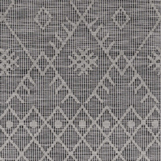 Lorena Charcoal Flatweave Trellis Outdoor Carpet - Clearance