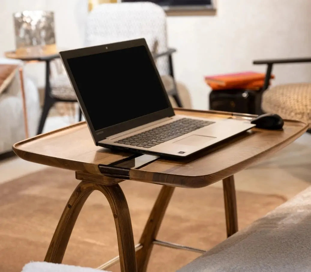 Luxury Walnut Epoxy Resin Tv, Laptop and Snack Tray
