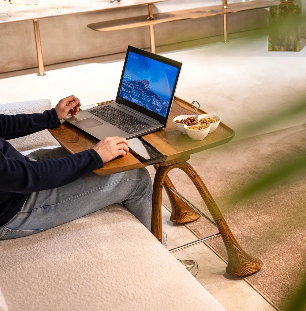 Luxury Walnut Epoxy Resin Tv, Laptop and Snack Tray