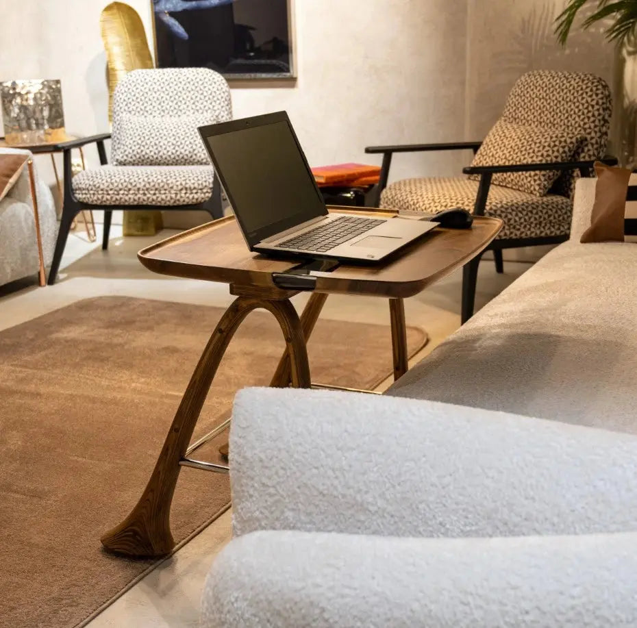 Luxury Walnut Epoxy Resin Tv, Laptop and Snack Tray