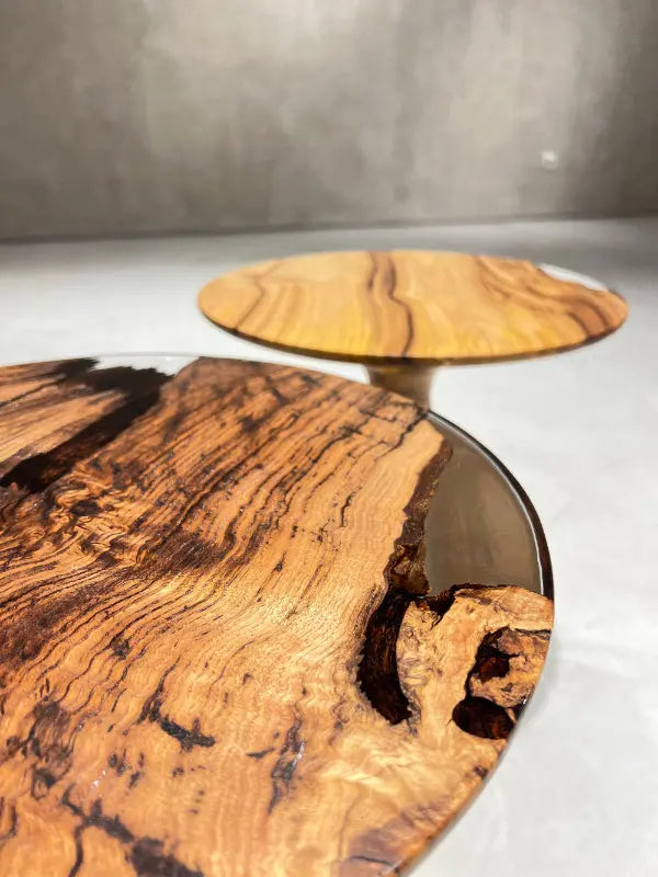 Resin Nesting Tables - Versatile Zigzag Epoxy Coffee Table Set