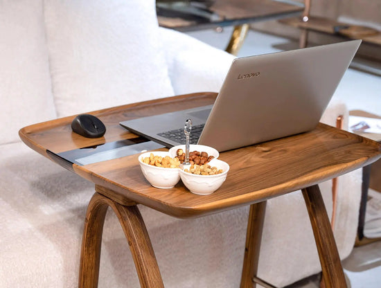 Luxury Walnut Epoxy Resin Tv, Laptop and Snack Tray