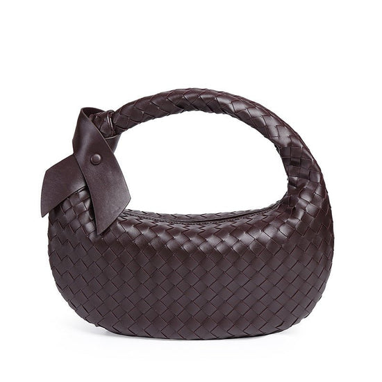 MAC168 Simple And Sstylish Woven Leather Handbag(No bow)